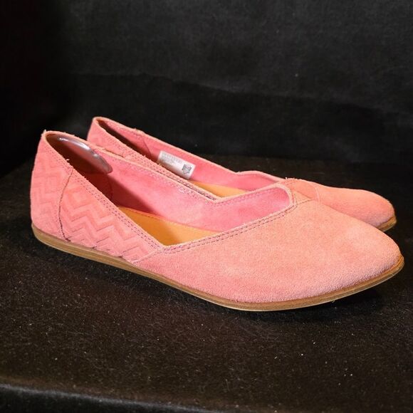 Toms Pink Suede Women's Flats - Picture 9 of 10